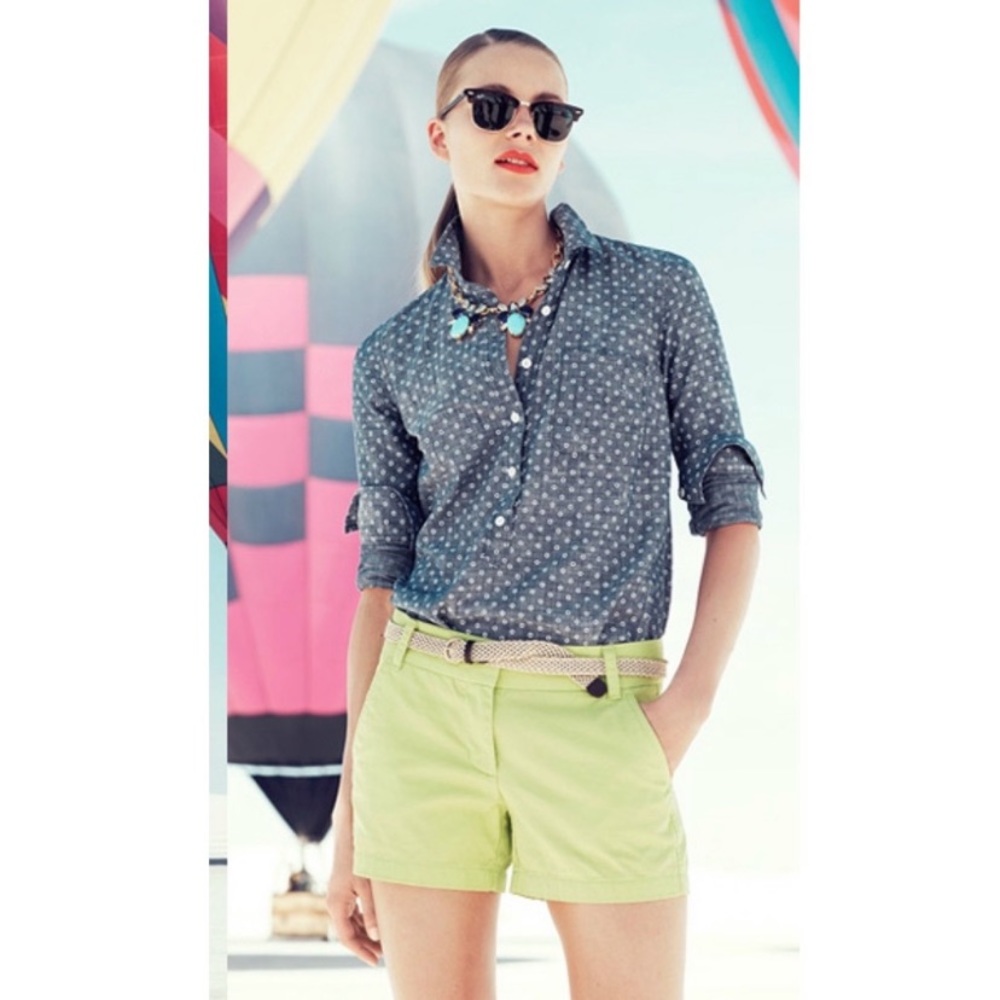 J. Crew Denim Circle Print Popover Chambray - image 2